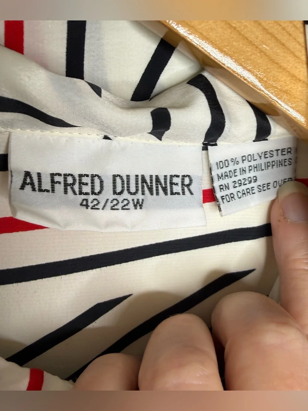 Vintage 80s Alfred Dunner Secretary Blouse Top Women’s Sz 22W Neck Bow Abstract